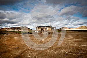 Small hut in the Bardenas Reales, Navarre, Spain