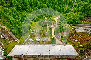 Small hydro electric dam harnessing water power