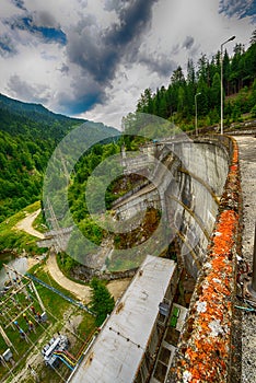 Small hydro electric dam harnessing water power