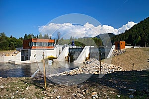 Small hydro power plant on the river Vah in Podturen - Liptovsky Jan.