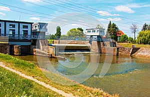 A small hydroelectric power plant in the city of Nitra in Slovakia