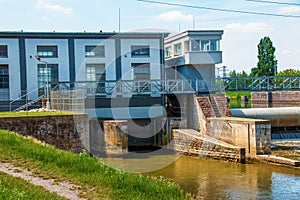 A small hydroelectric power plant in the city of Nitra in Slovakia