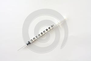 Small hypodermic syringe. photo