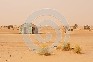 Small improvised house in Mauritania