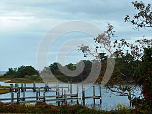 Small Inlet with Boat Landings off the Atlantic Ocean