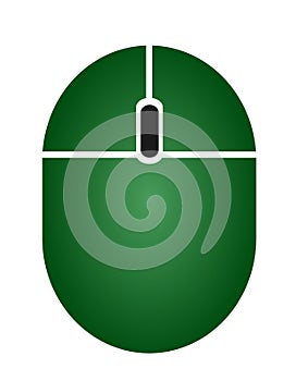 The drawing of a computer mouse, a small hardware input device used by hand. Illustration and vector. Cartoon.