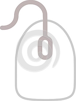 The drawing of a white computer mouse, a small hardware input device used by hand. Illustration, vector or cartoon.