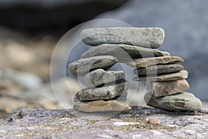 Small inukshuk leaning slightly to the left