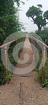 Small iron bridge for walking