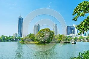 The small island on Beira lake in Colombo