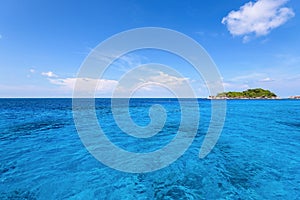 Small island and blue sea at Mu Koh Similan