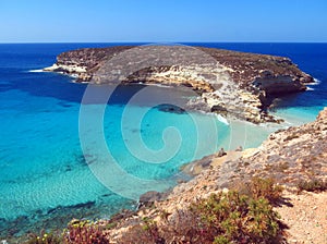 Small Island near Lampedusa in Italy