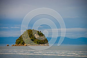 Small island in New Zealand. Abel Tasman national Park, located in South Island in New Zealand