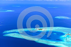 Small islands in the Maldives