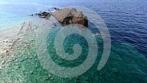 Small Islet Island Formed by the Accumulation of Rock Deposits Atop a Reef in the Sea