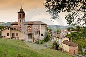 Small Italian village with church