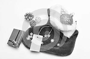 Small items stocking stuffers or fillers little christmas gifts. Fill sock with gifts or presents. Contents of christmas