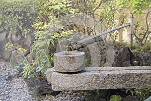 A small Japanese garden with Shishi-odoshi