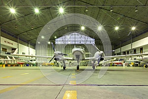 Small jets in a hangar