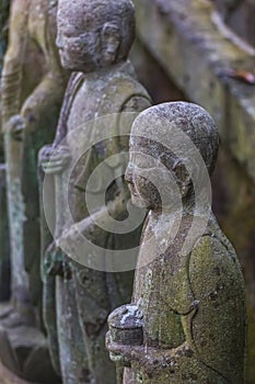 Small Jizo Statues at Hase-dera Temple in kamakura