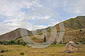 Small jurt in mountains