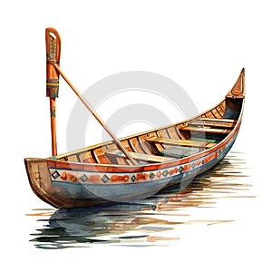 small kayak type boat Egyptians on board