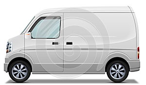 Small Kei car van. Transport cargo vehicle illustration
