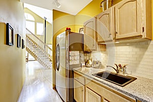 Small kitchen area with moden cabinets