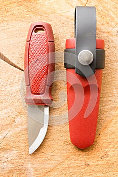 Small knife with a fixed blade for hunters.