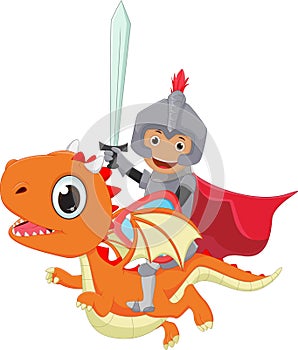 Small knight riding the dragon