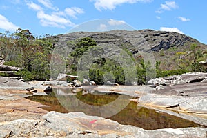 Small lagoon in the river bed, in Tabuleiro region, Minas Gerais photo