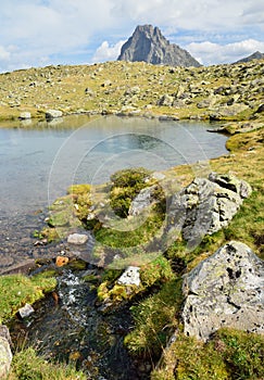 Small lake in the Bearn Pyrenees