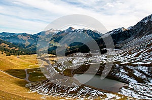 Small lake at the base of Kaiseregg Peak, Swiss Prealps photo