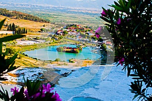 The small lake looking from the white terrace in Pamukkale