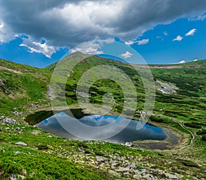 Small lake on the mountainside