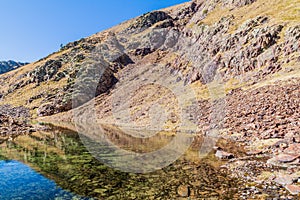 Small lake in Parc Natural Comunal de les Valls del Comapedrosa national park in Andor