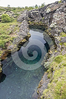 Small lake in Pingvellir Point of collision between american and European tectonic plates