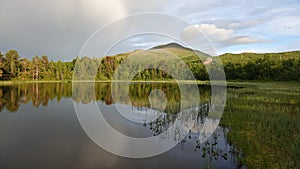 Small Lake and train station in Abisko National Park in Sweden