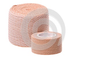 Small and Large Bandages Macro Isolated photo