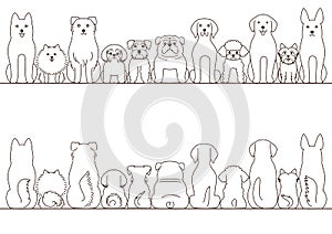 Small and large dogs border set
