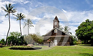 Small lava church celebrates Easter, Makena, Maui, Hawaii photo