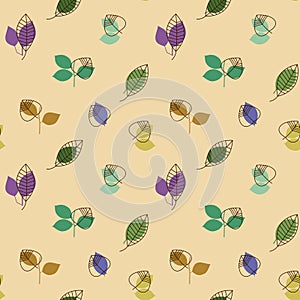 Small leaves seamless pattern