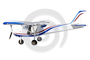Small light airplane isolated