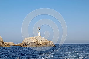 Small light off the east coast of Capri, Italy