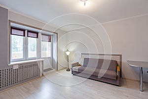 Small studio apartment and kitchen hightech interior