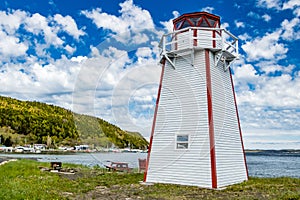 Small lighthouse in a park. Route 450,Newfoundland,Canada