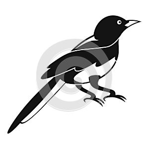 Small magpie icon, simple style