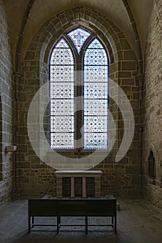 Small medieval chapel in Abbey at Le Mont-Saint-Michel