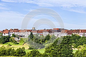 Small medieval town Walsdorf with front of barns