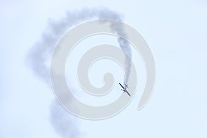 Small Airplane, Warbird Performing Aerial Maneuvers At An Air Show In Tampa